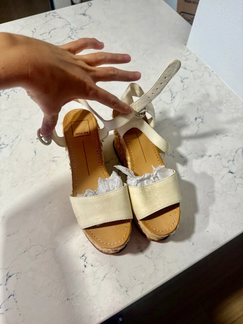 Dolce Vita White Wedges